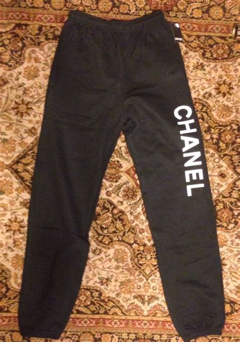 chanel blue sweatpants|chanel leather pants.